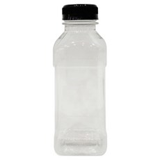 대경 쥬스G 사각 페트용기 350ml x 80p 38mm + 검정캡 80p 세트, 1세트