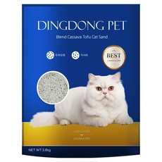 딩동펫 블렌드 카사바 고양이 두부 모래, 2.8kg, 1개, 무향