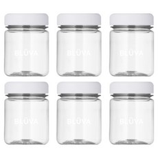Blubar 附刻度 Tritan 粉彩蓋多功能迷你水瓶, 白色, 6個, 200ml