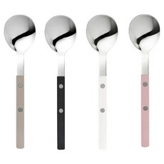 보겐 미네뜨 티스푼 4종 세트, 1세트, 베이지 + 블랙 + 화이트 + 핑크