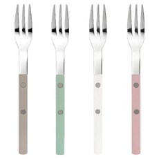 Bogen Minette 茶叉4件組, 1套, 米色 + 哈密瓜色 + 白色 + 粉紅色