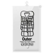 히키스 의류수납 위생 방습 옷걸이형 진공 압축팩 Outer ZIP, 5개입, 1개