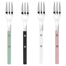 Bogen Minette 茶叉4件組, 1套, 蜜瓜色 + 黑色 + 白色 + 粉紅色