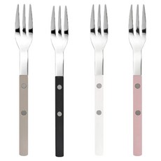 보겐 미네뜨 티포크 4종 세트, 1세트, 베이지 + 블랙 + 화이트 + 핑크