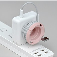 Make Mine 可折疊便攜式矽膠彈性充電線收納理線器, 粉紅色, 2個