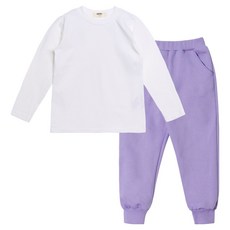 Uravi 兒童Casey圓領棉質長袖T恤 + Vance束口鬆緊帶運動褲套裝