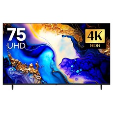 이스트라 4K UHD 1등급 HDR PRO 제로베젤 TV, GS750UHD, 방문설치, 스탠드형, 191cm(75인치)