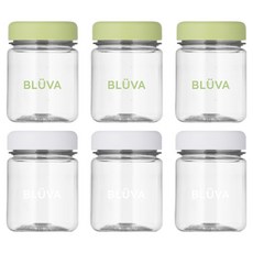 블루바 눈금표시 트라이탄 파스텔캡 다용도 미니 보틀 2종 x 3p 세트, 그린, 화이트, 1세트