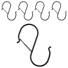 솔브리빙 떨어지지 않는 다용도 S자 고리 후크, 블랙, 5개