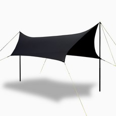 홀리데이코리아 캠핑 실리콘 코팅 스팅레이 헥사 타프 30D, 블랙