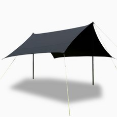 홀리데이코리아 캠핑 실리콘 코팅 렉타 타프 30D, 블랙