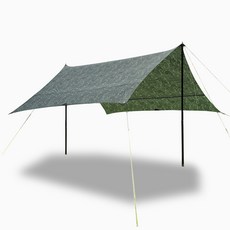 홀리데이코리아 캠핑 실리콘 코팅 렉타 타프 70D, 페이즐리 카키