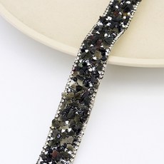 미소로운 쥬얼리 라인스톤 리폼 스티커 2cm, 블랙 라인, 2개