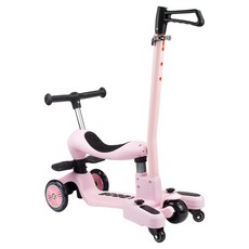 SIMPLITY 아동용 2in1 킥보드 + 부모핸들 세트, 핑크(킥보드), 1세트