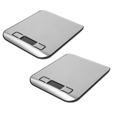 4BNK 數位不鏽鋼廚房秤 2入, 銀色, 單一商品, 1kg