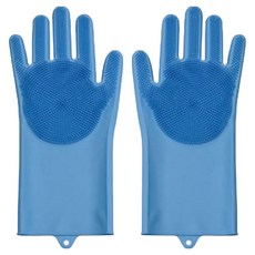 닥터블랭크 소프트 실리콘 죽은털제거 목욕 브러쉬 장갑 양손착용 세트, 블루, 2세트