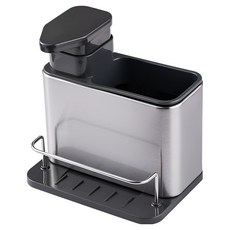 쿠쏘 스테인리스 수납 정리함, 실버 + 블랙, 1개