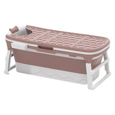 小麥購物 加厚成人折疊泡澡桶 有蓋款 K103, 蘋果粉, 1個