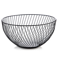 natureahn 梳紋鐵製點心籃, 黑色, 1個