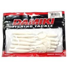 다미끼 리치테일 4인치 광어 다운샷 우럭 배스 웜 12p, 210 크림화이트, 1개