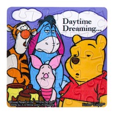 HUNDRED PICTURES 百耘圖 表情系列 拼圖磁鐵 HPD0116046 直徑55mm 方 Winnie The Pooh 小熊維尼 眼神死, 1個, 16片
