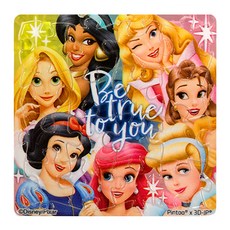 HUNDRED PICTURES 百耘圖 大臉系列 拼圖磁鐵 HPD0116051 直徑55mm 方 Disney Princess 公主 做自己, 1個, 16片