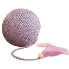 파스텔펫 고양이 깃털 로프볼 장난감 FREE, 퍼플, 1개