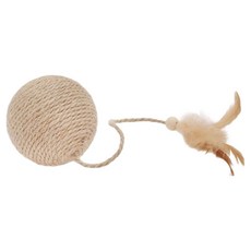 파스텔펫 고양이 깃털 로프볼 장난감 FREE, 베이지, 1개