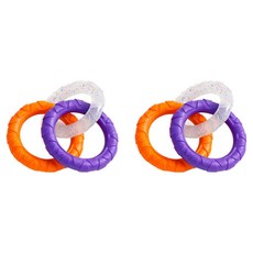 데이소이 강아지 연결 고리 링 장난감, 03 퍼플오렌지, 2개