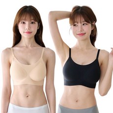 이너리즘 패드 일체형 노와이어 심리스 끈브라 2p