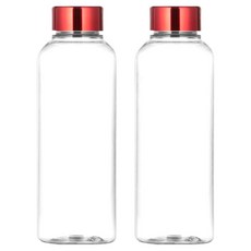 Bluba 刻度標示 Tritan 金屬蓋牛奶水瓶, 紅色, 2個, 530ml