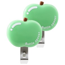 Toppia 蘋果磁鐵多用途開瓶器, 綠色, 2個