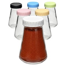 HEXXA Ecoring 塑膠蓋玻璃瓶 6件組 MS200, 1套, 玻璃瓶 6種