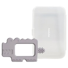 Amove 矽膠鱷魚固齒器 收納盒, 淡紫色, 1個, 固齒器 + 收納盒