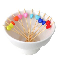 Bloom at home 愛心裝飾用竹製裝飾棒 9cm, 1個, 100入