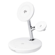 POLYWELL 寶利威爾 Qi2多功能磁吸無線充電支架 適用iPhone/Apple Watch/Airpods, 白色, 1個