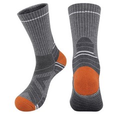 오버코드 도톰한 울 사이클링 등산 스포츠 양말 BRP3246, 그레이오렌지, 1개