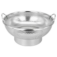 Kitchen Ireh 304不鏽鋼圓形帶腳支架打孔蒸盤, 1個, 銀色