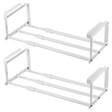 아케이바이 고급형 길이조절 선반 걸이, 화이트, 2개