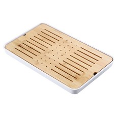 Kusso 竹製瀝水茶盤 下午茶托盤 P型 43 x 26 cm, 木質, 1個