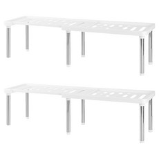 리빙선데이 주방 씽크대 길이조절 정리 선반, 화이트, 2개