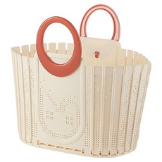 Paradiso 奶油色便攜式可折疊多用途收納洗衣籃, 紅色