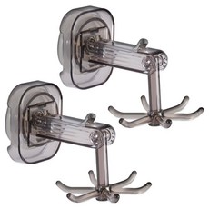 아케이바이 다용도 고급형 무타공 회전걸이, 투명블랙, 2개