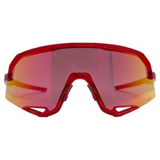 100% 運動太陽眼鏡 Slendal 60057-000, Campari 透明紅 + Hyper Fire 紅色鏡面鏡片(60057-00014), 1個