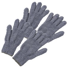 KOVIRA 두툼한 화초 청소 먼지 제거 장갑 양손착용 세트 23 x 12 cm, 그레이, 2세트