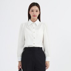 Elsso 女款絲滑金色鈕扣經典翻領襯衫