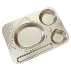 티리티티 304 스테인리스 귀요미 분할 식판, 01 실버 몽키, 1개, 단품