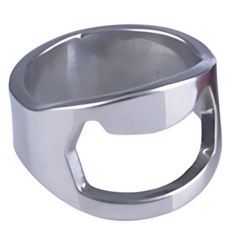 비레보 맥주병 스테인레스 손가락 링 오프너 22mm, 은색, 1개