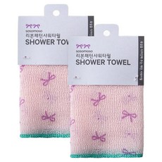 소소모소 리본패턴 샤워타월, 리본, 1개입, 2개