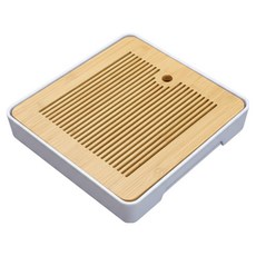 Kusso 竹製瀝水茶盤 下午茶托盤 G型 28 x 28 cm, 木質, 1個, 單品